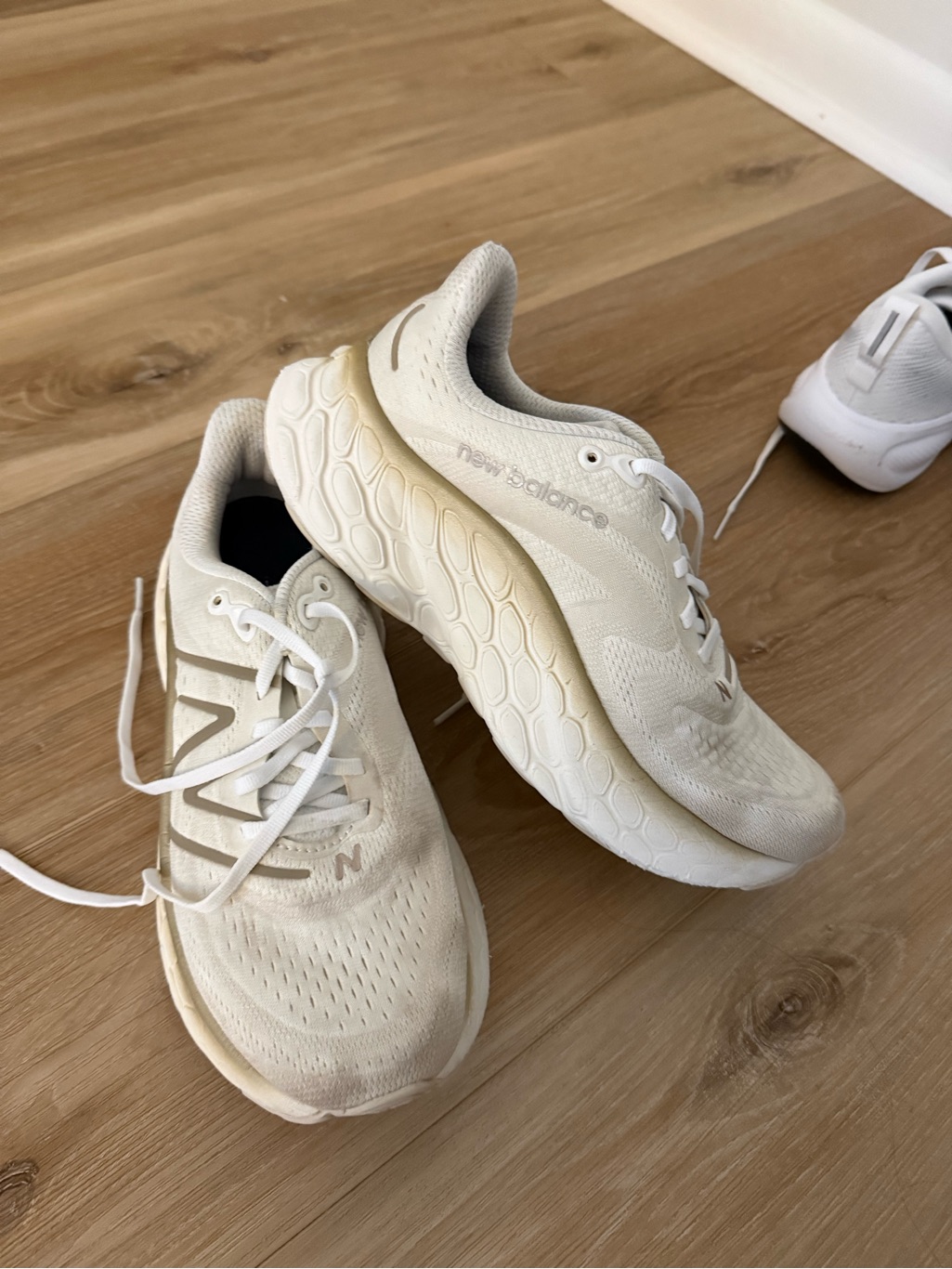 New Balance Cream/White Running Sneakers